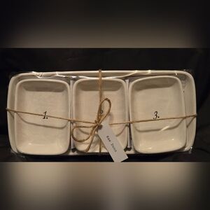 Rae Dunn Artisan Collection By Magenta 4-Piece Ceramic Tray Set